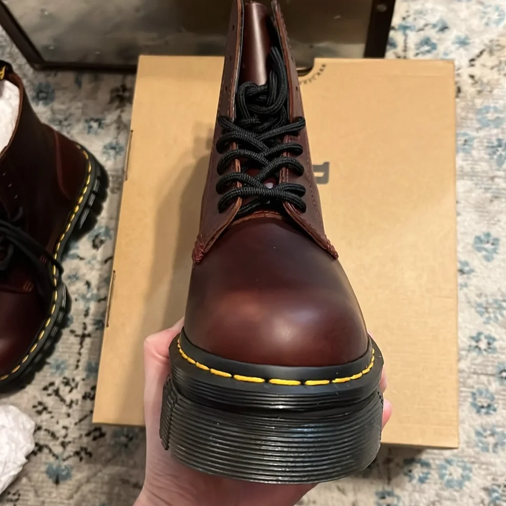 NWT Dr. Martens Audrick Brando Platform Leather Boots UK 4/US 6 - Picture 10 of 17
